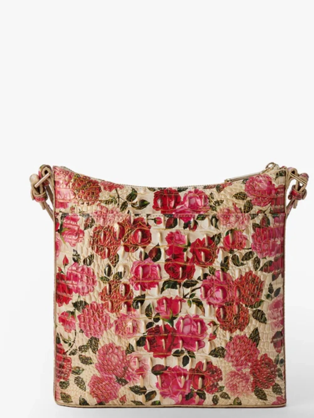NWT❣️ Brahmin Floral Embossed Crossbody Bag in Pink & Cream - Picture 1 of 5